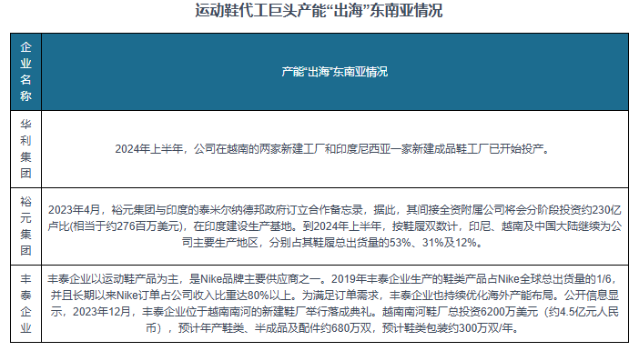发展前景预测报告（2024-2031年）必一运动中国运动鞋代工行业现状深度研究与(图7)